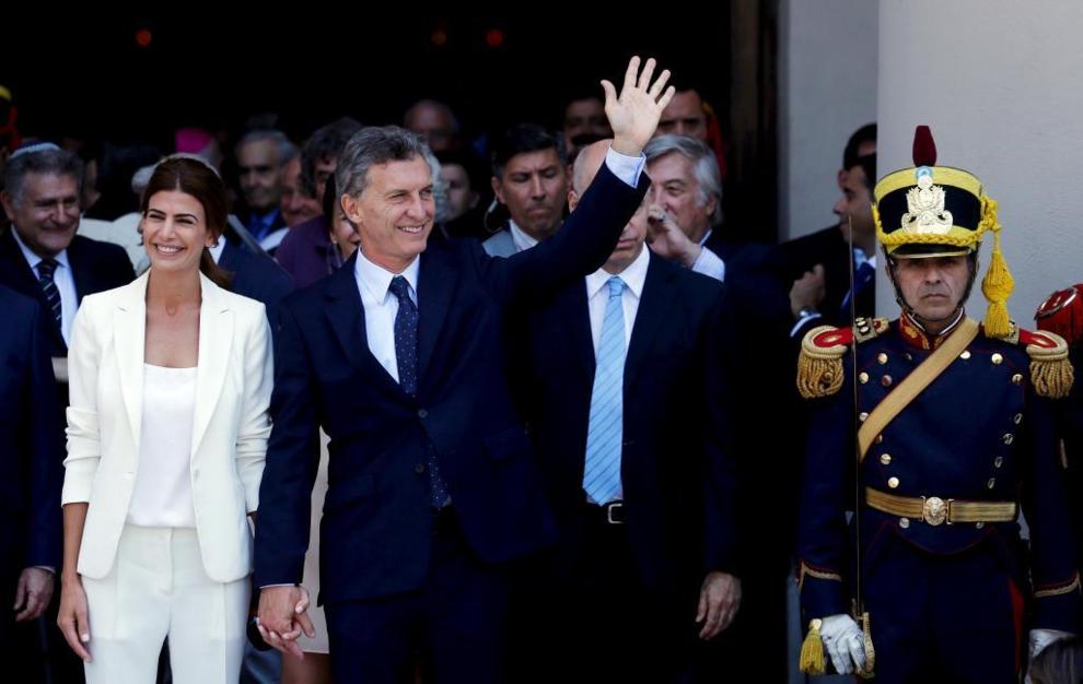 Mauricio Macri y su esposa  Juliana Awada en Buenos Aires