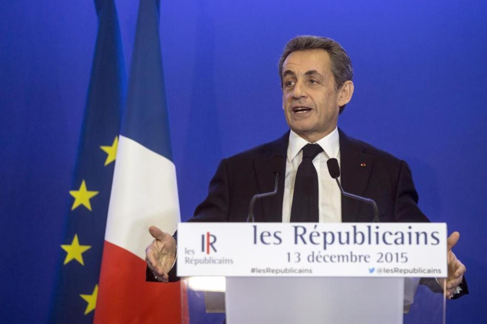 Nicolas Sarkozy analiza los resultados de Los Republicanos.