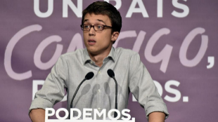 igo Errejn, durante un acto electoral de Podemos en Madrid.