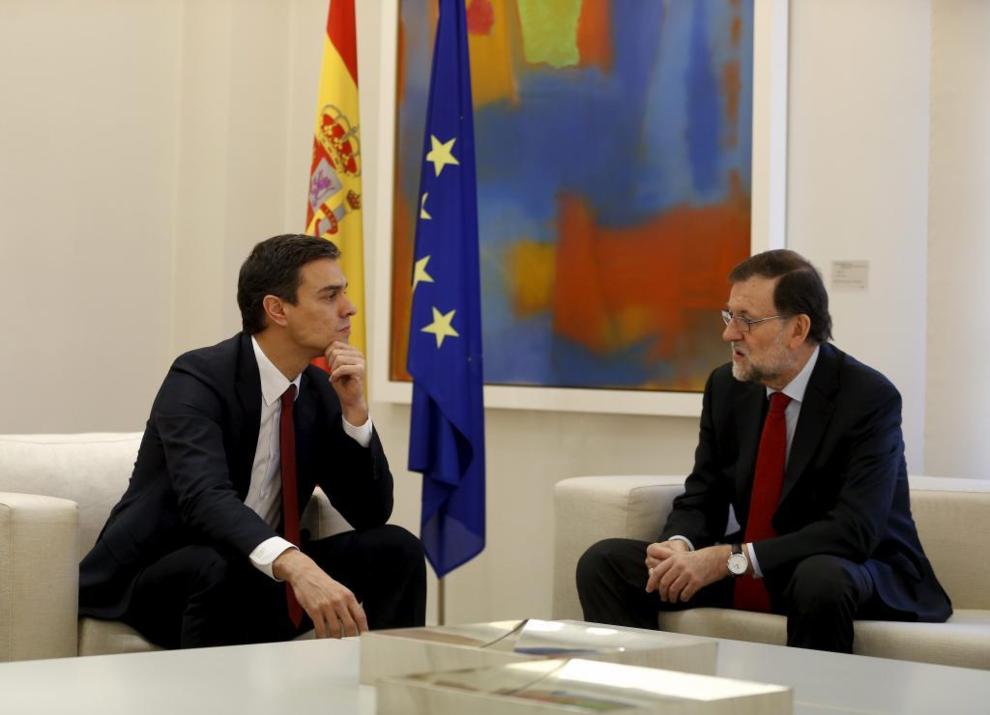 Pedro Snchez y Mariano Rajoy, el pasado mircoles, durante la...