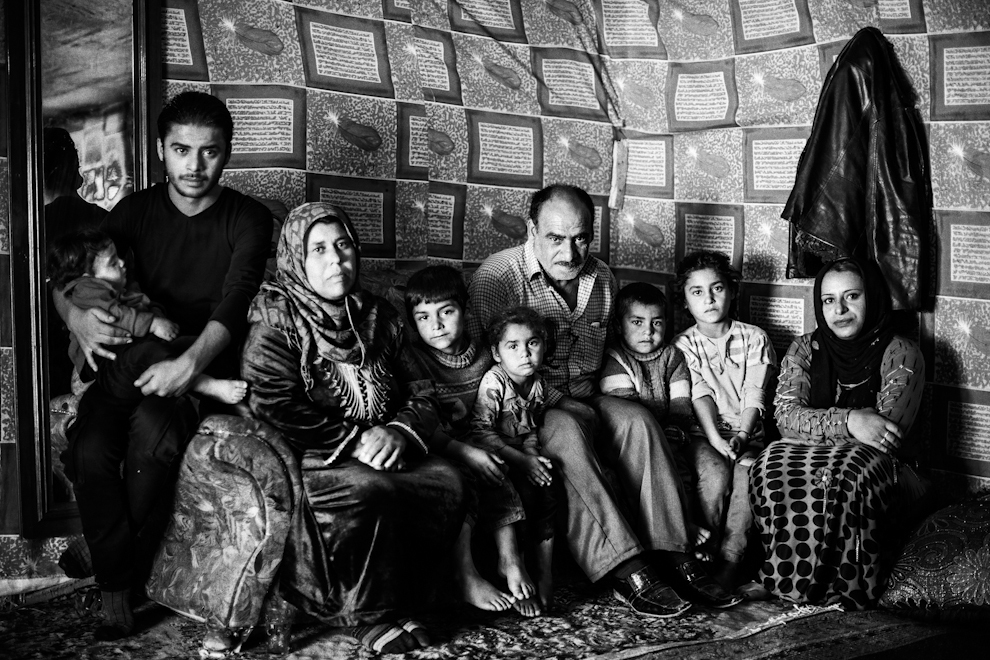 Familia de Abdel Karim Halab junto a su esposa Alia Zeinu, sus hijos y...