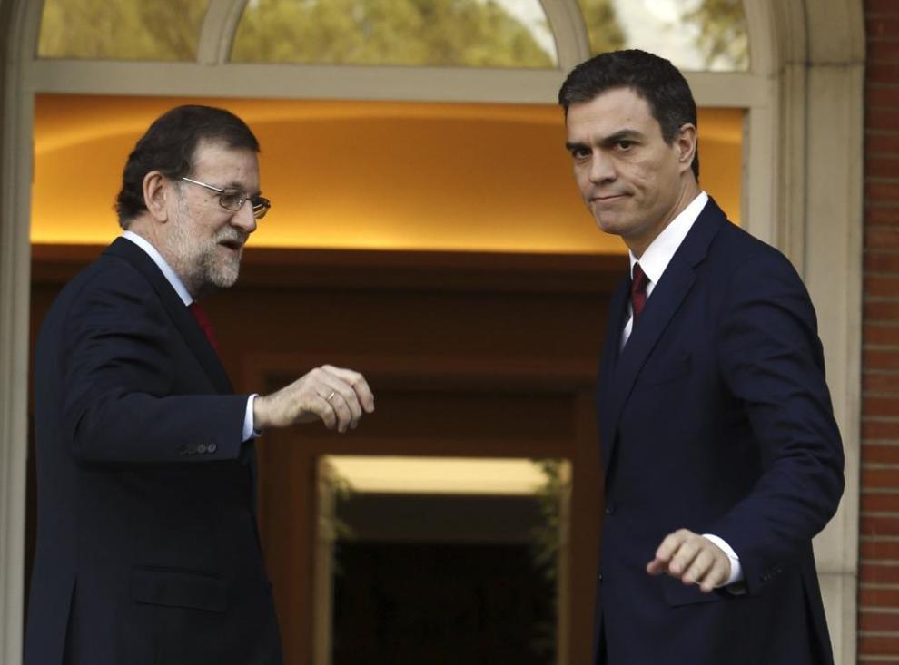 Mariano Rajoy y Pedro Sánchez, durante su encuentro en La Moncloa.