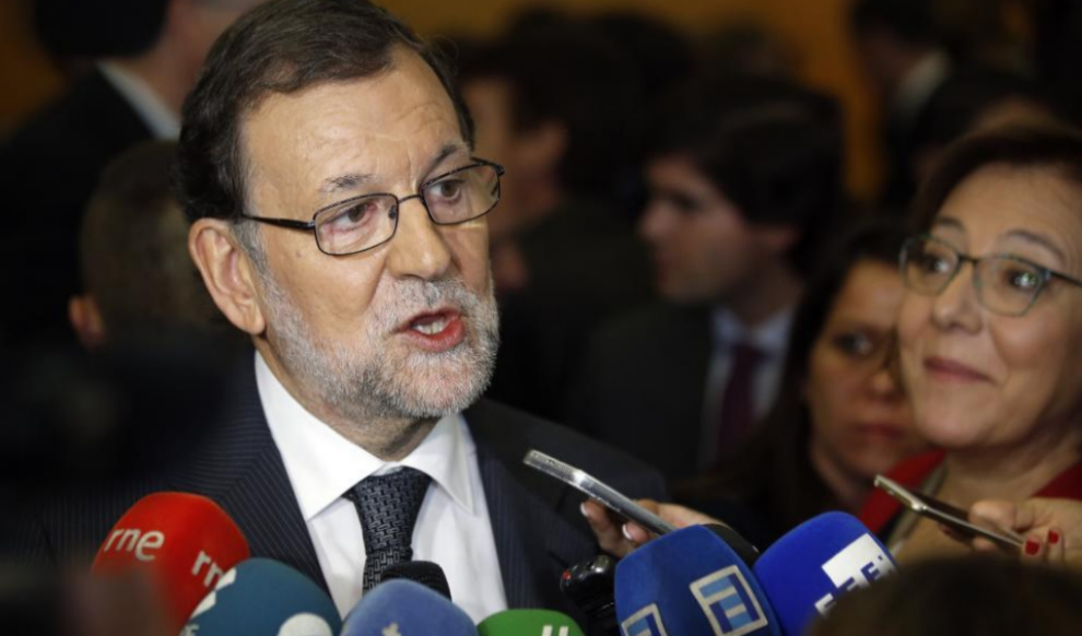 Mariano Rajoy atiende a los medios en la sesin inaugural del Foro de...