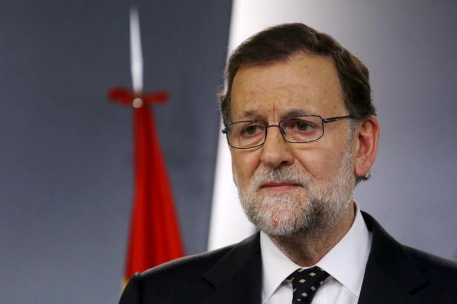 Mariano Rajoy, en rueda de prensa tras su audiencia con el Rey.