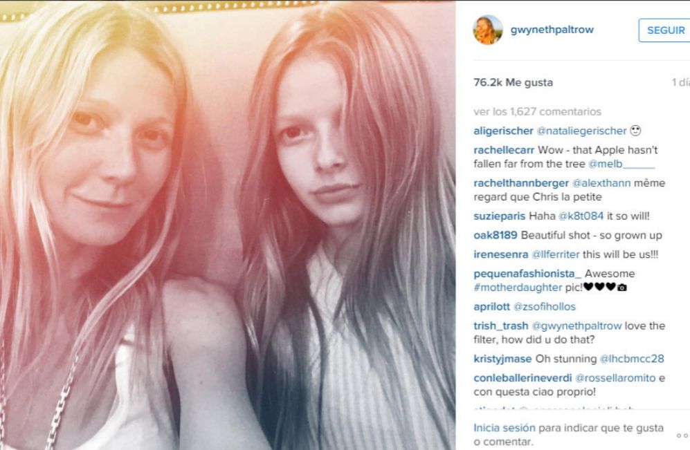 Gwyneth Paltrow  presume de una herencia idntica en Instagram....