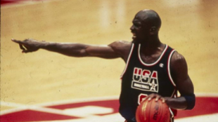 Michael Jordan, en uno de los partidos de Baloncesto.