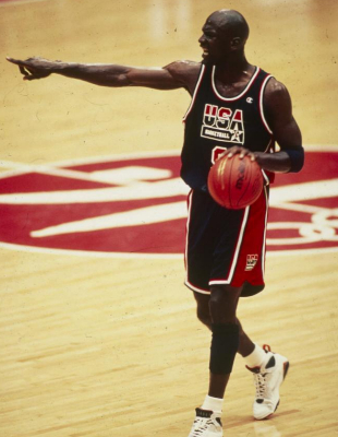 Michael Jordan, en uno de los partidos de Baloncesto.