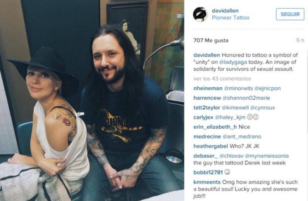 El tatuador de Lady Gaga, David Allen, ha compartido la fotografía de...