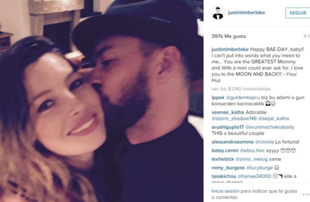 Jessica Biel cumpla 34 aos ayer y su marido, Justin Timberlake...