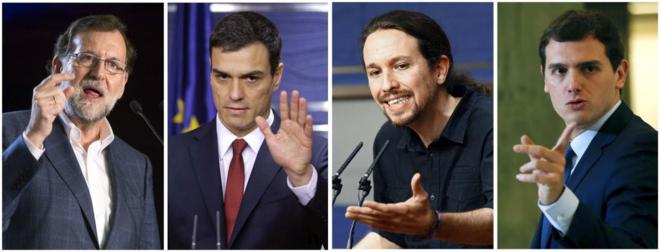 Mariano Rajoy, Pedro Snchez, Pablo Iglesias y Albert Rivera.