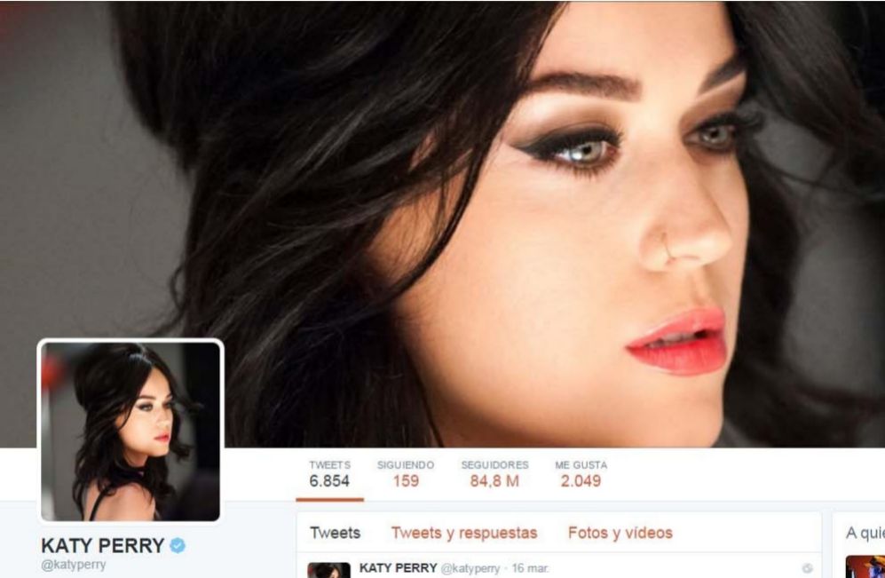 Con 84,8 millones de seguidores, la cantante Katy Perry lidera el...