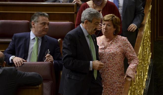 Pilar Barreiro, en 2014, en un pleno del Congreso cuando era diputada.