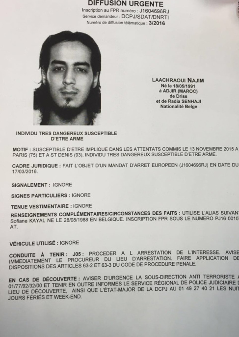 Ficha policial de Najim Laachraoui, uno de los 'kamikazes' del...