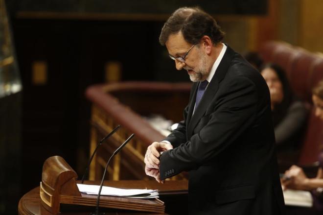 Mariano Rajoy, durante el pleno del Congreso sobre el acuerdo...