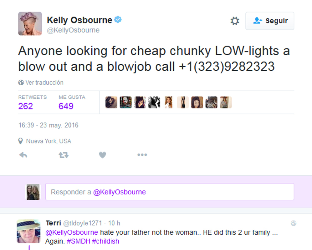 La estrella televisiva Kelly Osbourne ha recurrido a las redes...