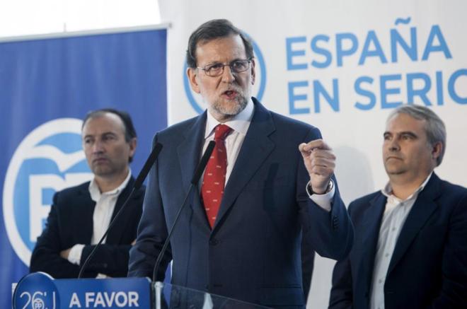 El presidente del Gobierno, Mariano Rajoy, durante su intervencin de...