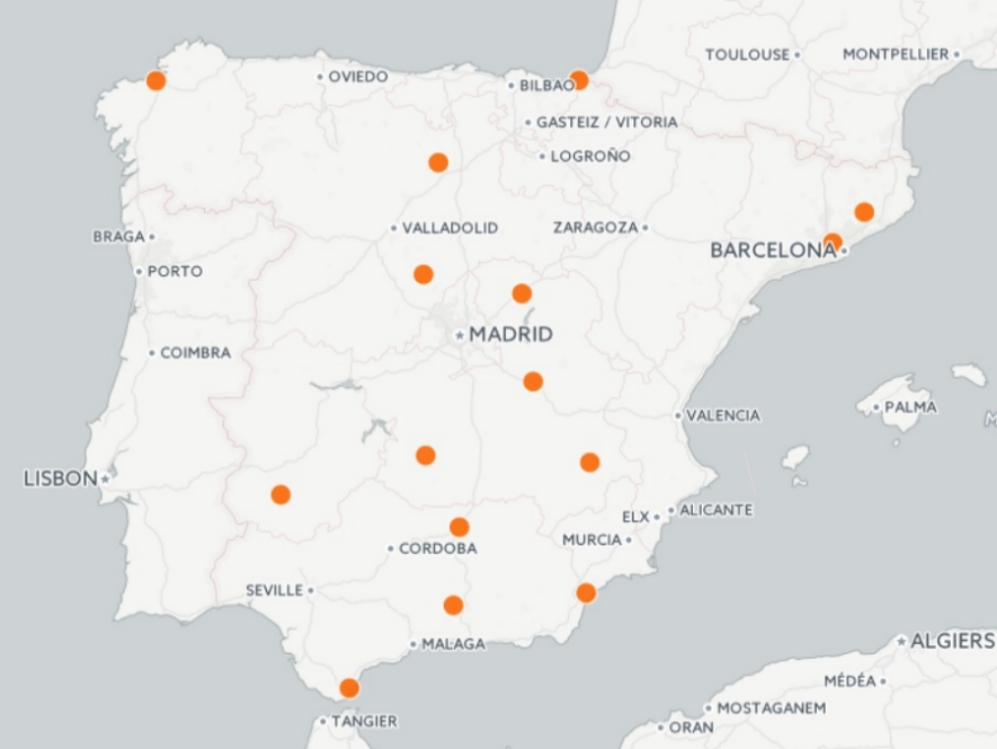 Mapa de la ubicacin de todos los bares y mesones recomendados por...