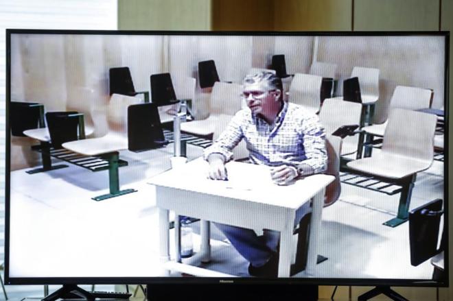 Francisco Granados, durante su comparecencia por videoconferencia...