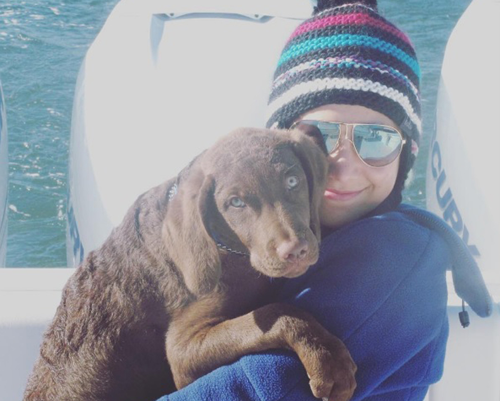 Anna Kournikova junto a su amado perro, cuando an era un beb....