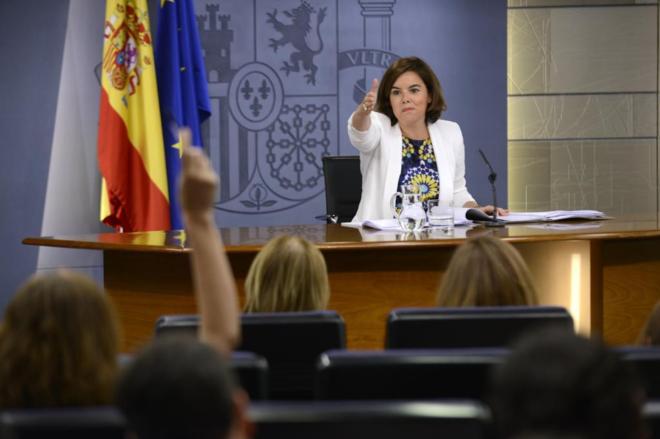 Soraya Senz de Santa Mara, vicepresidenta del Gobierno, en la...
