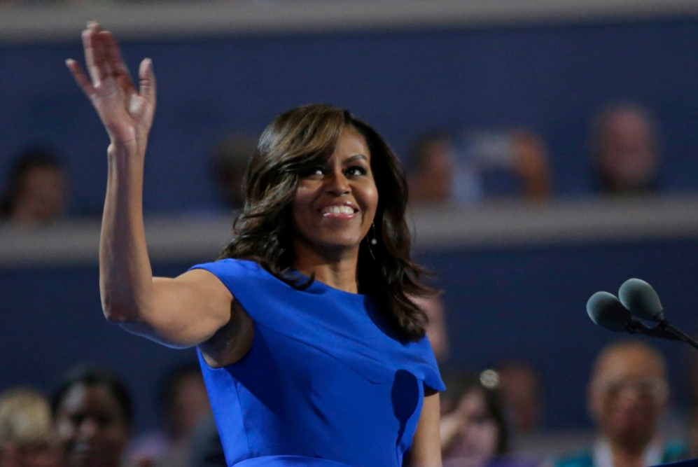 Michelle Obama durante su participacin en la convencin demcrata