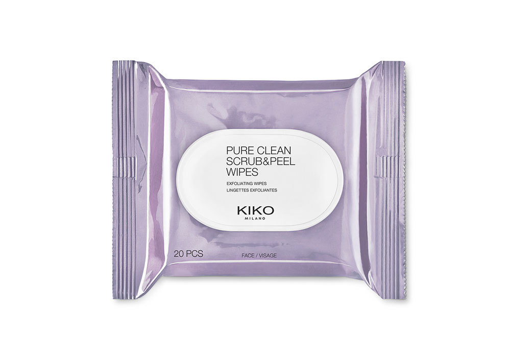 Pure Clean Scrub&Peel de KIKO, 20 toallitas 2 en 1 para exfoliar en...
