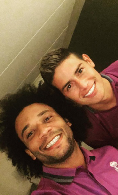 'Selfie' de amigos: Marcelo junto a James Rodrguez.