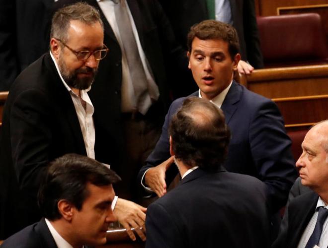 Albert Rivera y Mariano Rajoy, el mircoles en el Congreso.
