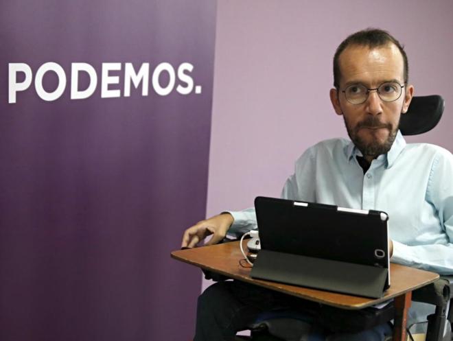 Pablo Echenique, tras el Consejo de Coordinacin de Podemos.