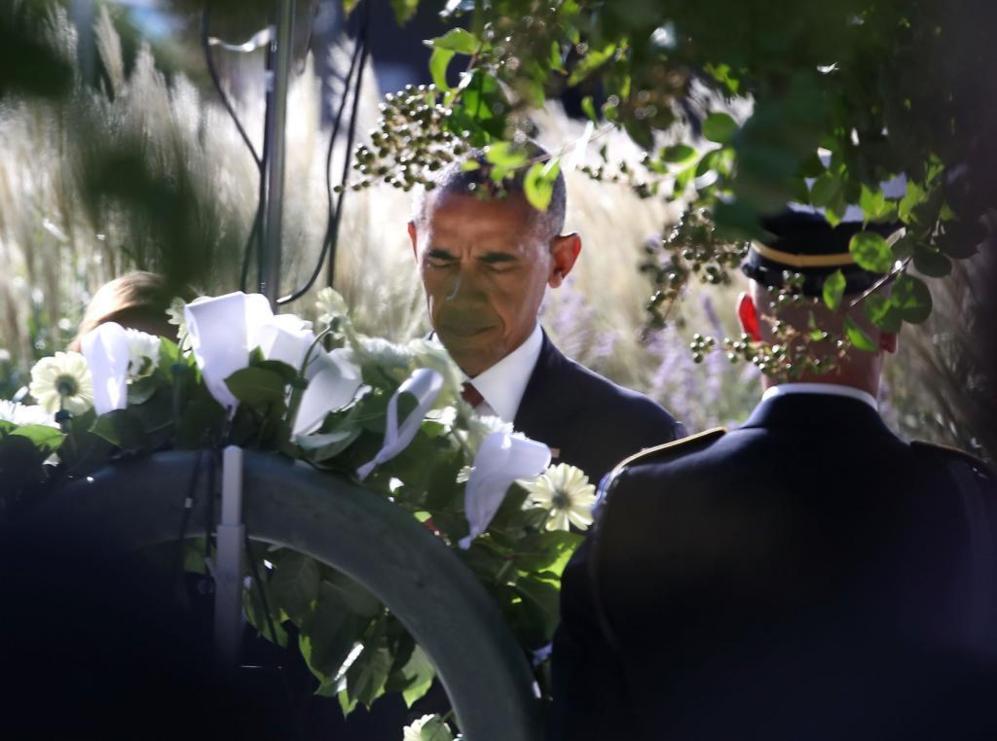 El presidente de EEUU, Barack Obama, durante el acto conmemorativo del...