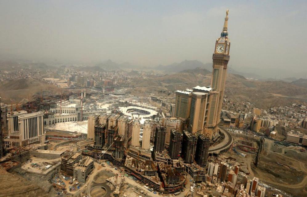Vista area de la Kaaba en La Meca, Arabia Saud.