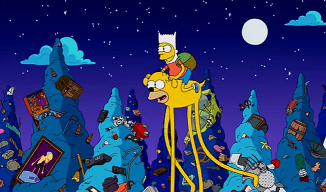 Homenaje de &apos;Los Simpsons&apos; a &apos;Hora de aventuras&apos;.