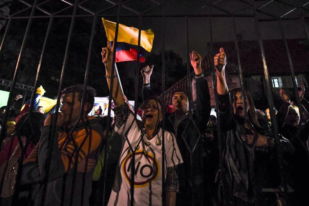 Protestas de los colombianos en las calles tras el plebiscito.