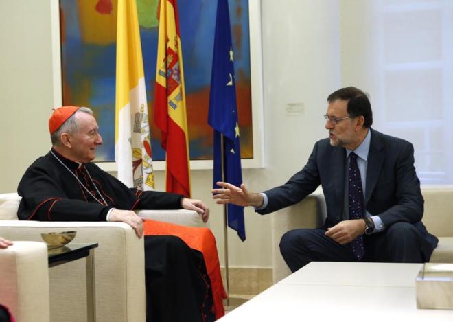 El presidente del Gobierno en funciones, Mariano Rajoy, durante la...