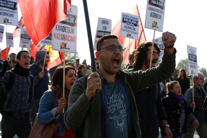 Manifestantes en Ankara el pasado 10 de octubre