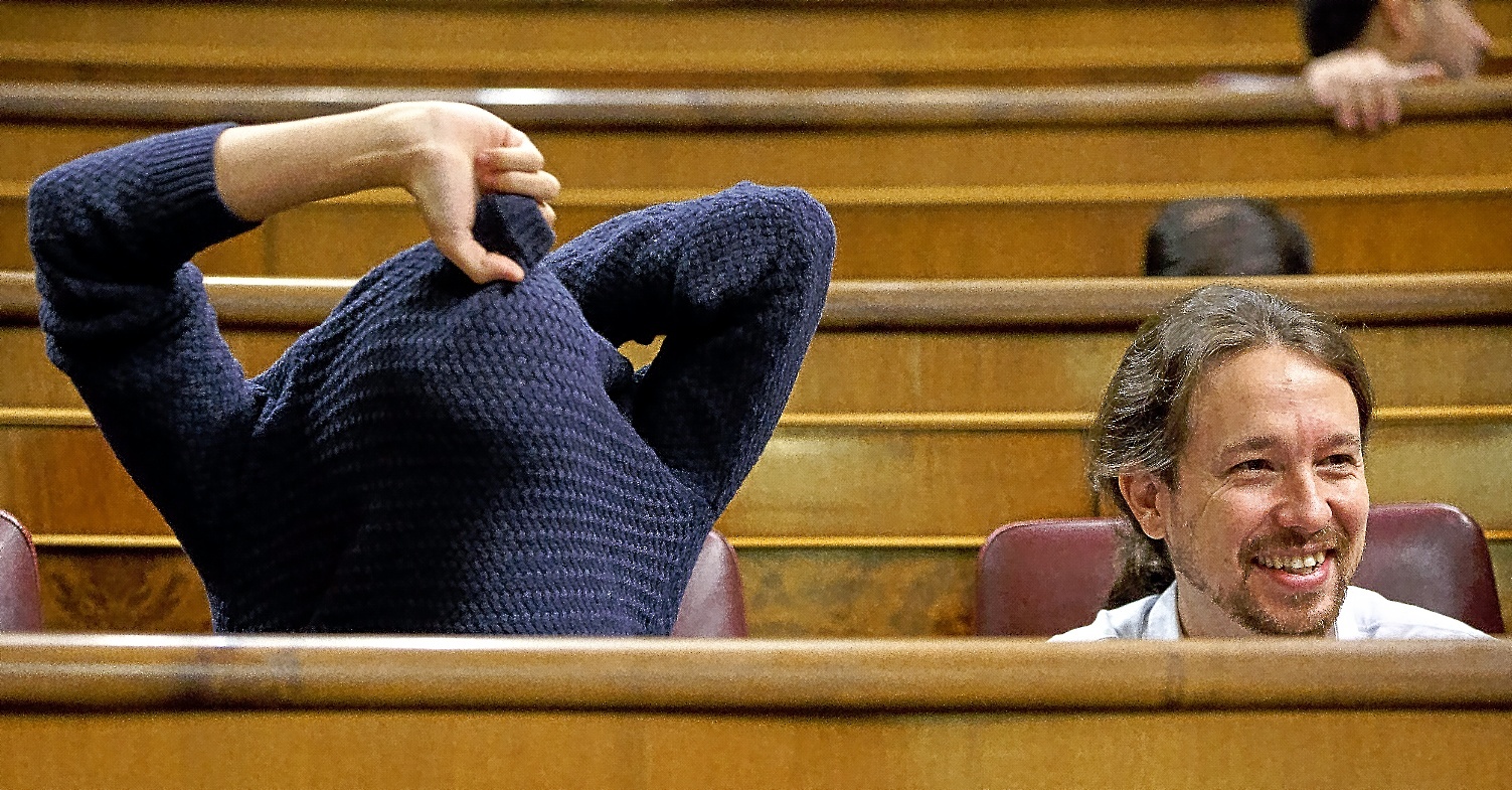 Pablo Iglesias, en su escao del Congreso de los Diputados.