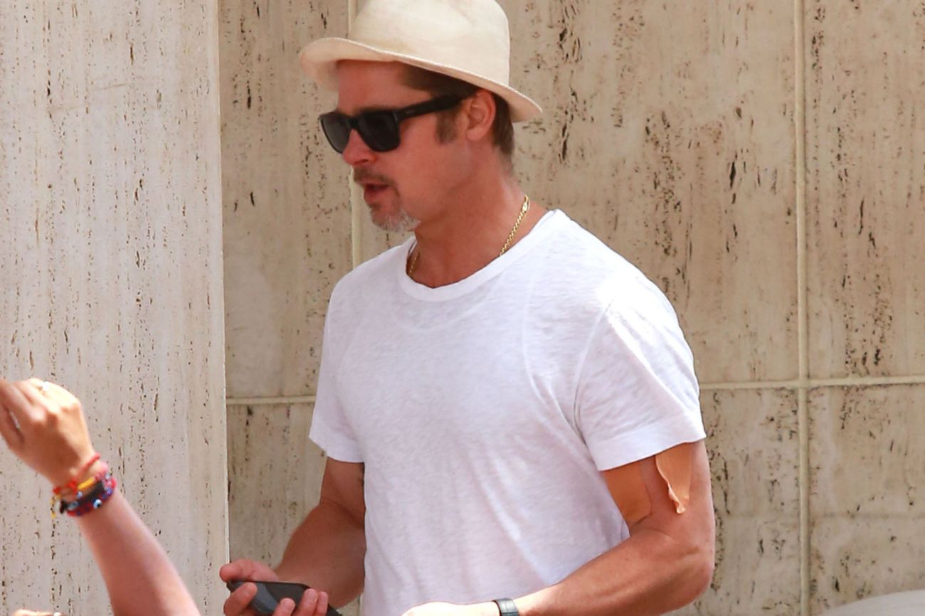 El actor Brad Pitt realiz este martes su primera aparicin pblica...