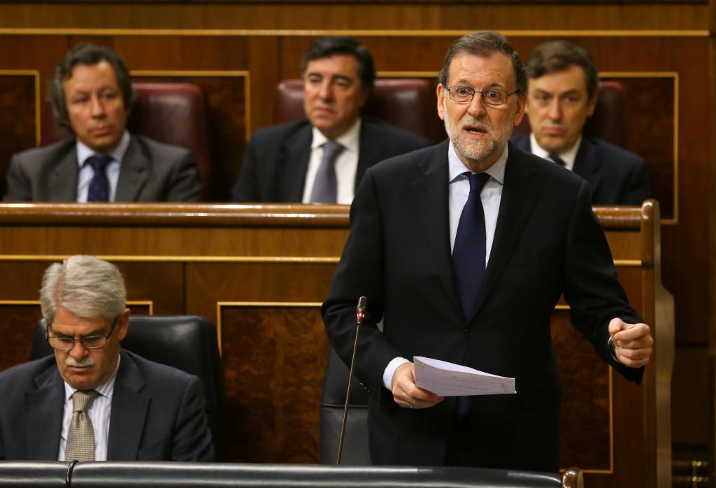 Mariano Rajoy, durante la sesión de control al Gobierno en el...