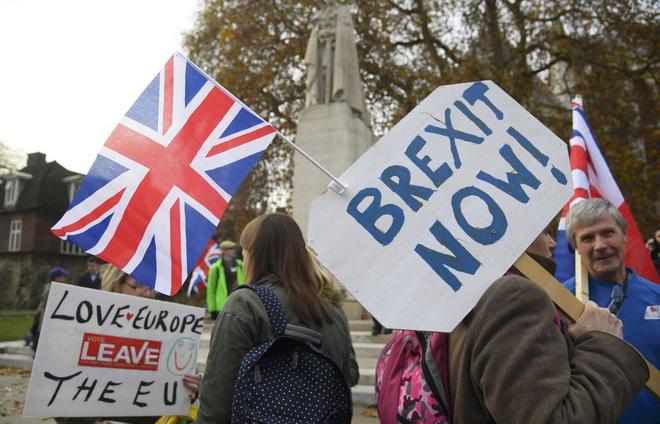 Protesta de partidarios del &apos;Brexit&apos; en Londres.