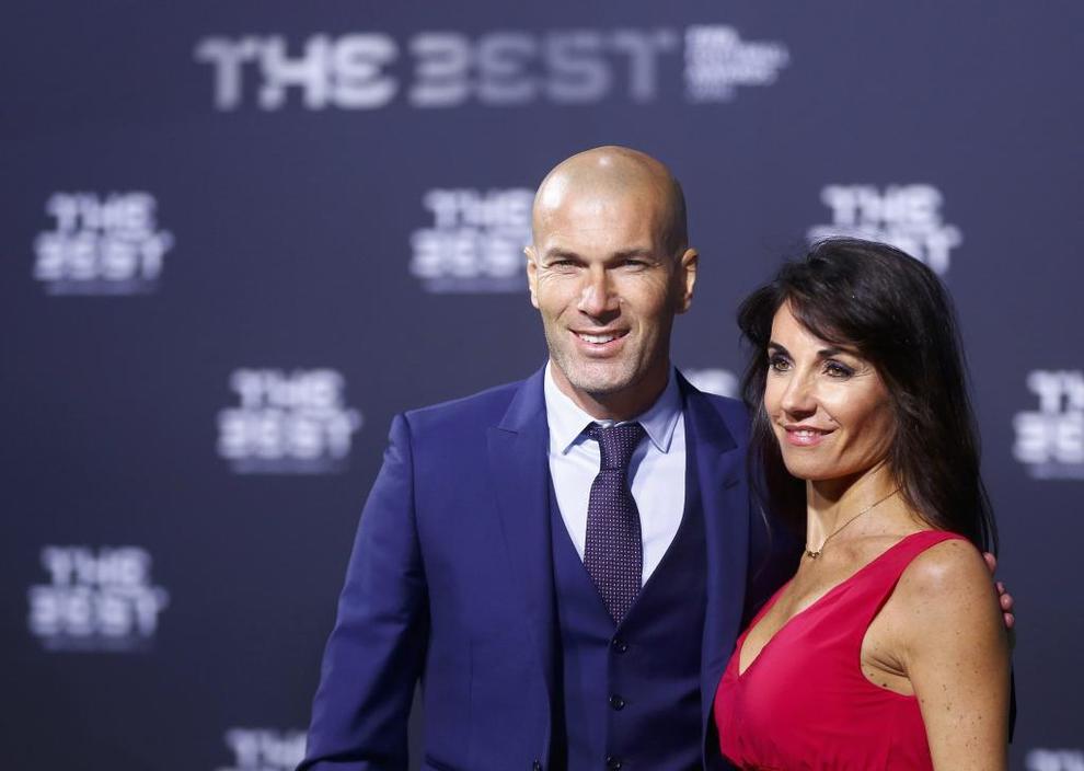 Zinedine Zidane y su mujer, Veronique.