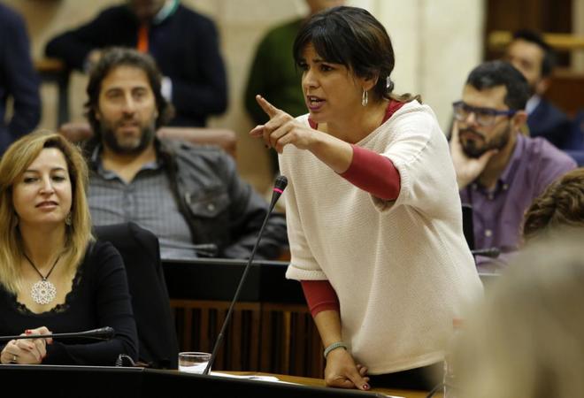 Teresa Rodrguez, durante una intervencin en el Parlamento de...