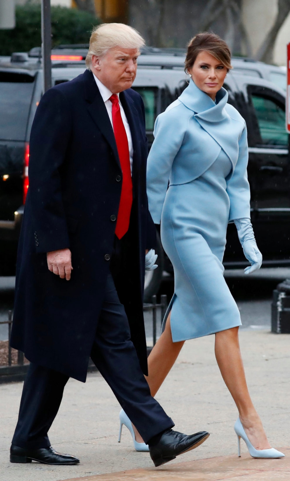 Donald y Melania Trump llegando a la Casa Blanca.