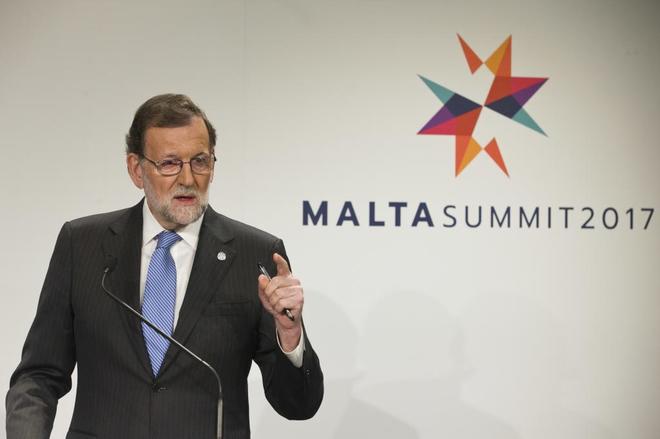 Mariano Rajoy, en rueda de prensa ofrecida en La Valeta (Malta).