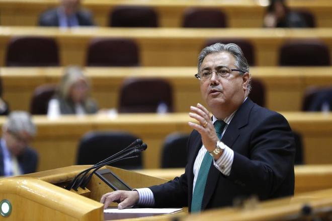 El ministro del Interior Juan Ignacio Zoido este martes en el Senado.