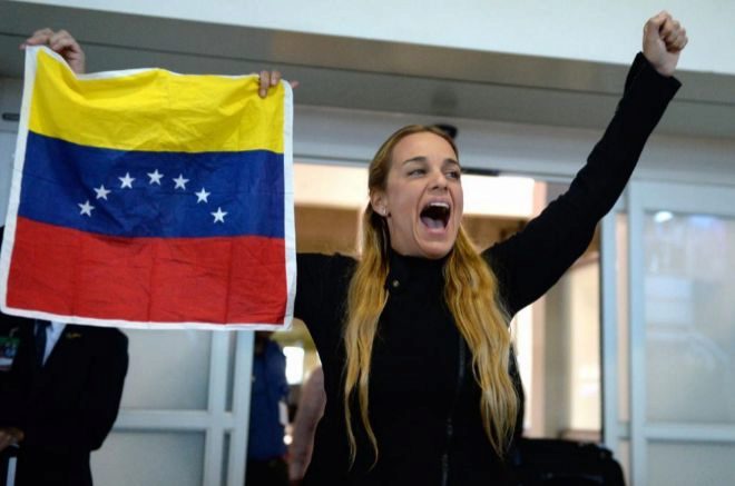 Lilian Tintori a su llegada el jueves a Venezuela, tras su encuentro con Trump.
