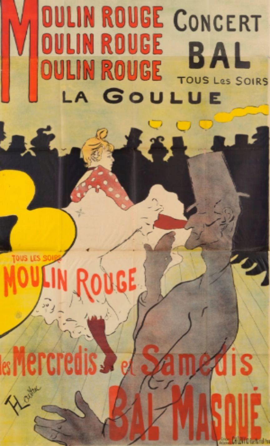 Cartel de la mtica sala de baile Moulin Rouge, litografa a...
