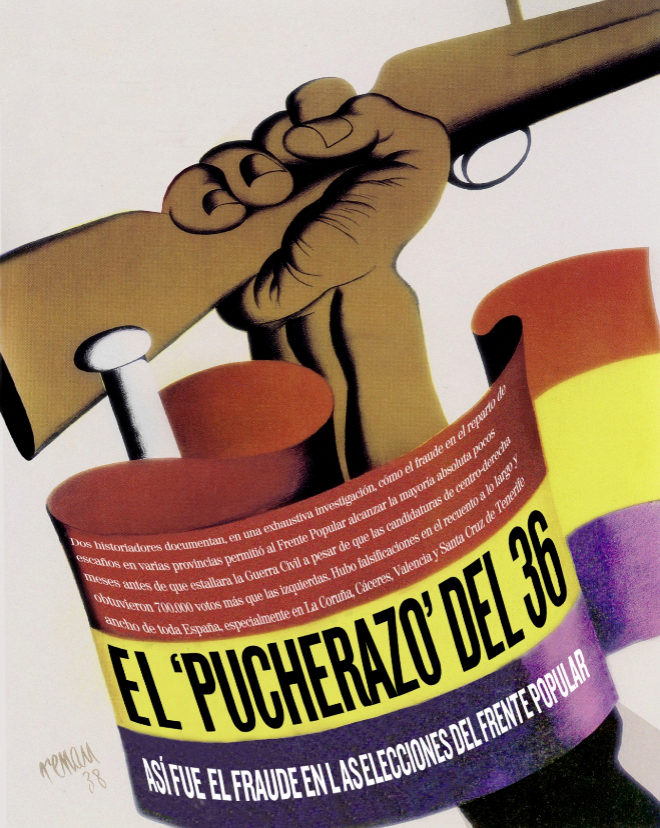 Ilustración realizada a partir de un cartel del PCE, obra de Josep Renau, de 1938