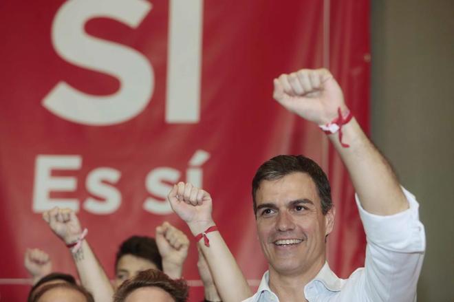 Pedro Snchez, tras su intervencin con militantes del PSOE en...