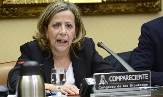 La tesorera del Partido Popular, Carmen Navarro, ayer en el Congreso...