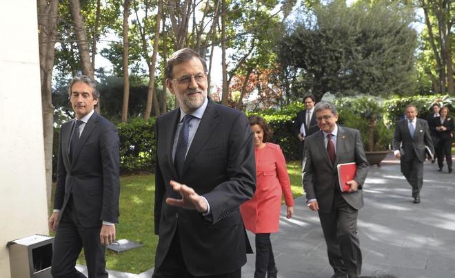 El presidente Mariano Rajoy acude a un foro con empresarios catalanes...